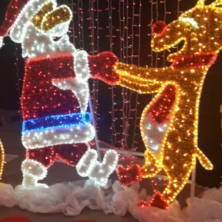 Babbo Natale e renna luminosi